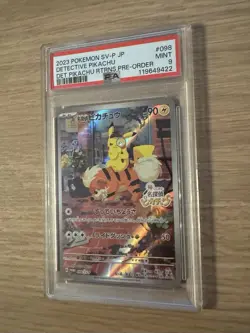 PSA 9 Detective Pikachu Japanese 098/SV-P Pokemon 2023 Pre-Order Promo - Image 2