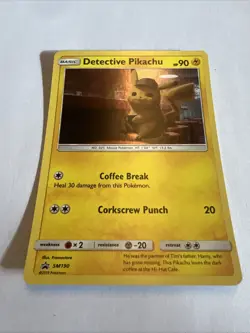 Detective Pikachu - SM190 - Pokemon Sun & Moon Promo Holo Rare Movie Card NM - Image 1