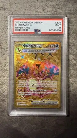 Pokemon TCG Charizard EX Obsidian Flames Holo Hyper Rare Card 228/197 PSA 9 - Image 1