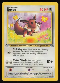 1st Edition Eevee 51/64 Jungle Pokemon TCG Card - Image 1