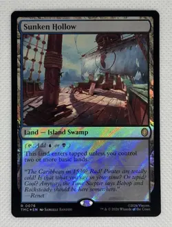 Sunken Hollow #0076 Foil MTG TMNT Commander Rare Land Island Swamp - Image 1