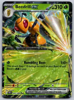 Beedrill ex 003/086 Double Rare ME04: Chaos Rising Pokemon Holo Near Mint - Image 1
