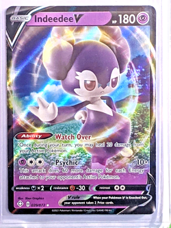 Indeedee V 039/072 Shining Fates Holo Full Art Ultra Rare NM Pokemon TCG - Image 1
