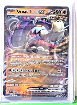 Great Tusk ex 053/091 SV: Paldean Fates Holo Double Rare NM Pokemon TCG - Image 1