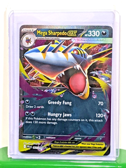 Mega Sharpedo ex 061/094 Me02: Phantasmal Flames Holo Double Rare Pokemon TCG - Image 1