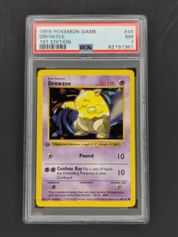 Pokemon TCG Drowzee Base Set Shadowless 1st Edition PSA 7 49/102 English - Image 1