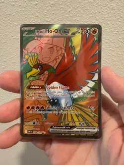 Pokemon TCG Ethan's Ho-Oh EX Ultra Rare Full Art Destined Rivals 209/182 - Image 1