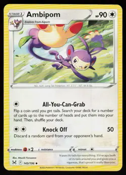 Ambipom 145/196 Uncommon Lost Origin Pokemon Near Mint - Image 1