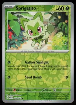 Sprigatito 012/193 Common Paldea Evolved Pokemon Reverse Holo Near Mint - Image 1