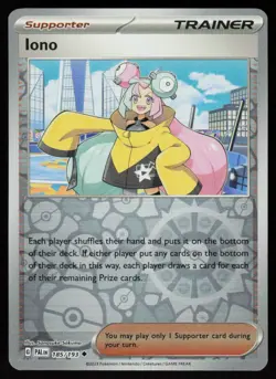 Iono 185/193 Uncommon Paldea Evolved Pokemon Reverse Holo Near Mint - Image 1