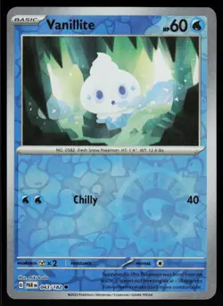 Vanillite 043/182 Common Paradox Rift Pokemon Reverse Holo Near Mint - Image 1