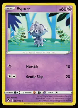 Espurr 081/195 Common Silver Tempest Pokemon Near Mint - Image 1