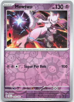 Pokemon TCG Mewtwo SV07: Stellar Crown Uncommon 059/142 Reverse Holo - Image 1