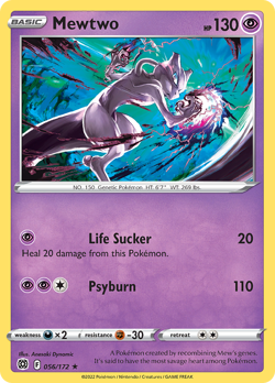Mewtwo 056/172 Rare Brilliant Stars Pokemon Reverse Holo NM/M - Image 4