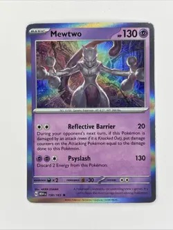 150/165 Mewtwo Holo Rare Pokemon 151 TCG - Image 1
