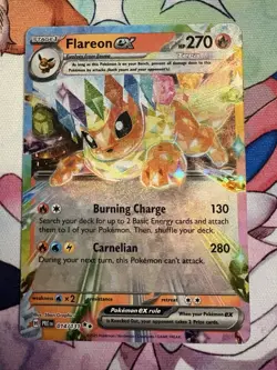 Flareon EX 014/131 Holo Double Rare Pokemon 2025 Prismatic Evolutions Near Mint - Image 1