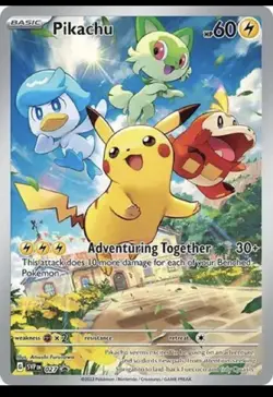 POKEMON PIKACHU IR SCARLET AND VIOLET BLACK STAR PROMO #027 SEALED HOLO - Image 1