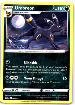 Pokemon TCG Umbreon 009/015 McDonald's 2024 Regular Non Holo Near Mint - Image 1