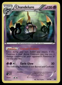 Chandelure 101/99 Secret Rare Next Destinies Pokemon Holo Near Mint - Image 1