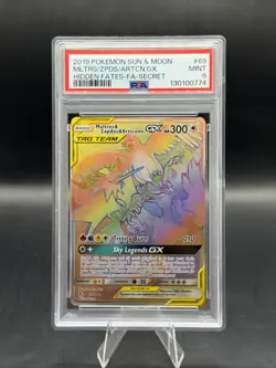 Pokemon Moltres Zapdos Articuno GX 69/68 Full Art Secret Rare Hidden Fates PSA 9 - Image 1