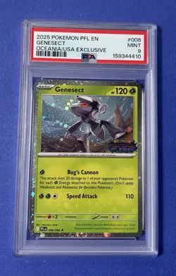 2025 Pokemon PFL EN Genesect Oceania/USA Exclusive #008 PSA 9 MINT - Image 1