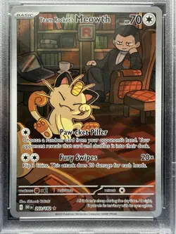 2025 Pokemon Destined Rivals TEAM ROCKET'S MEOWTH 203/182 PSA 10 GEM MINT - Image 2
