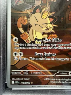 2025 Pokemon Destined Rivals TEAM ROCKET'S MEOWTH 203/182 PSA 10 GEM MINT - Image 5