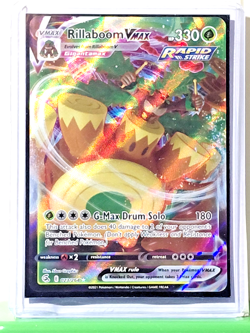 Rillaboom VMAX 023/264 Swsh08: Fusion Strike Holo Full Art Ultra Rare NM Pokemon - Image 1