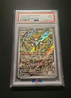 PSA 9 Mint Pokemon Surging Sparks Magneton #159 ETB Black Star Promo - Image 1