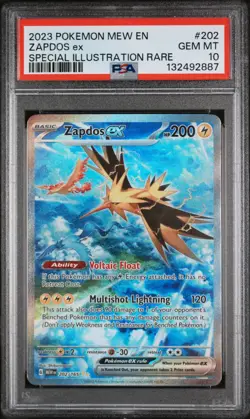 2023 Pokemon SV 151 Zapdos ex Special Illustration Rare #202/165 PSA 10 GEM MINT - Image 1