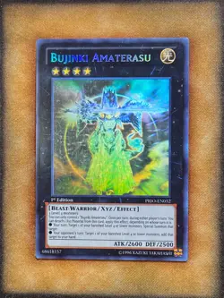 Yugioh Bujinki Amaterasu PRIO-EN052 Ghost Rare 1st Ed LP - Image 1