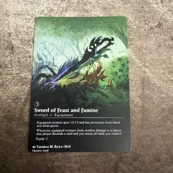 Sword of Feast and Famine - Custom Art MTG Magic The Gathering Playtest Card - Image 1
