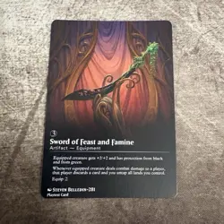 Sword of Feast and Famine - Custom Art MTG Magic The Gathering Playtest Card - Image 1