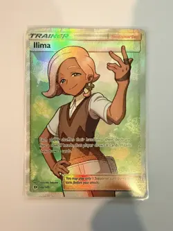 Pokemon Card Ilima 146/149 Sun & Moon Base Full Art Ultra Rare Holo Light Play - Image 1