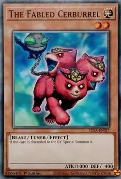 SDSA-EN017 THE FABLED CERBURREL COMMON 1ST EDITION YuGiOh CARD - Image 1