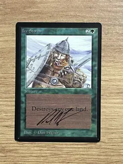 Magic MTG Beta Ice Storm 1993 Vintage, Dan Frazier Signed - Image 1