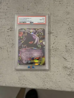 2014 POKEMON XY GENGAR #34 EX PHANTOM FORCES PSA 8 - Image 1