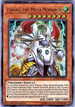 Yugioh Zaborg the Mega Monarch DUPO-EN079 Ultra Rare 1st Edition NM - Image 1