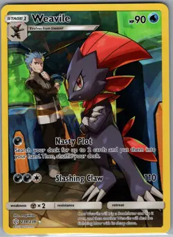 Weavile 238/236 - Pokemon TCG SM: Cosmic Eclipse - Holo Secret Rare (NM) - Image 1
