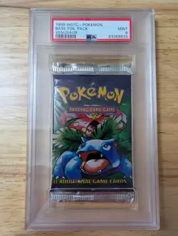 PSA 9 Pokemon TCG Base Set Unlimited Booster Pack Venusaur Artwork WOTC 1999 - Image 1