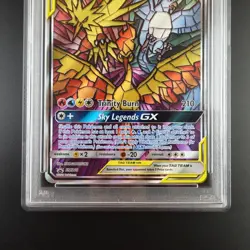 PSA 10 Moltres Zapdos Articuno SM210 Pokemon Hidden Fates Stained Glass Holo - Image 3
