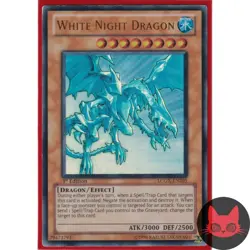 Yugioh White Night Dragon LCGX-EN205 Ultra Rare 1st Edition LP - Image 1