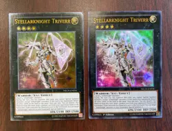 2 X LOT Yugioh Stellarknight Triverr NECH-EN054 Ultimate Rare VLP + Ultra NM - Image 1