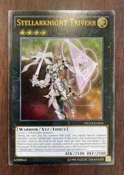 2 X LOT Yugioh Stellarknight Triverr NECH-EN054 Ultimate Rare VLP + Ultra NM - Image 2