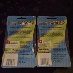 2 Pokemon TCG Fates Collide Booster Pack Blister Gastly Promo Coin 10 Cards - Image 2
