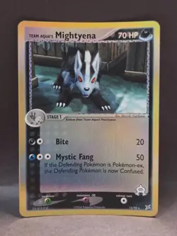 2004 Pokemon MIGHTYENA Ex Team Magma vs Aqua REVERSE HOLO Foil Rare Card 15/95 - Image 1