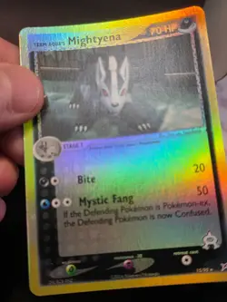 2004 Pokemon MIGHTYENA Ex Team Magma vs Aqua REVERSE HOLO Foil Rare Card 15/95 - Image 3