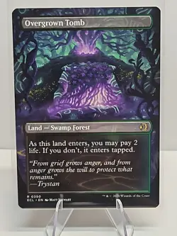 Overgrown Tomb Borderless 350 Lorwyn Eclipsed MTG Magic the Gathering - Image 2