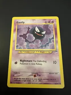 Gastly 65/105 Neo Destiny Unlimited 2002 Pokemon Card Common NM - Image 1