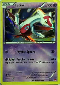 Latios 30/30 XY Trainer Kit Latios Pokemon Holo Lightly Played - Image 1
